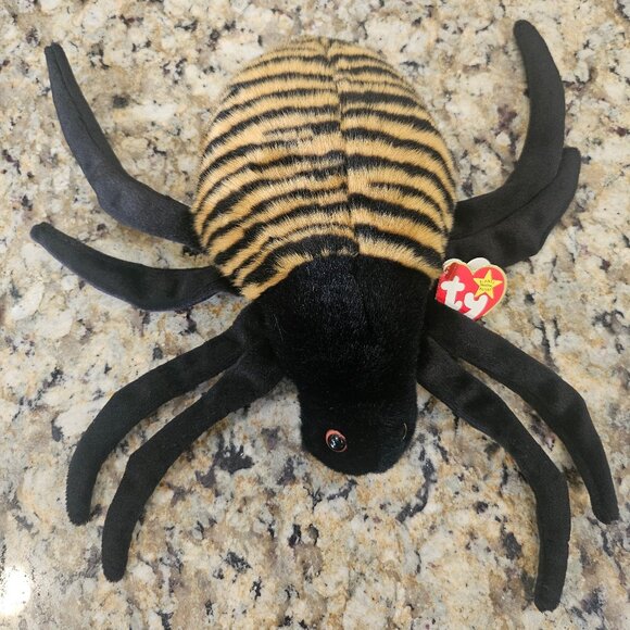 Vintage 1999 Ty Original Beanie Baby Spinner The Plush Spider - Picture 1 of 9